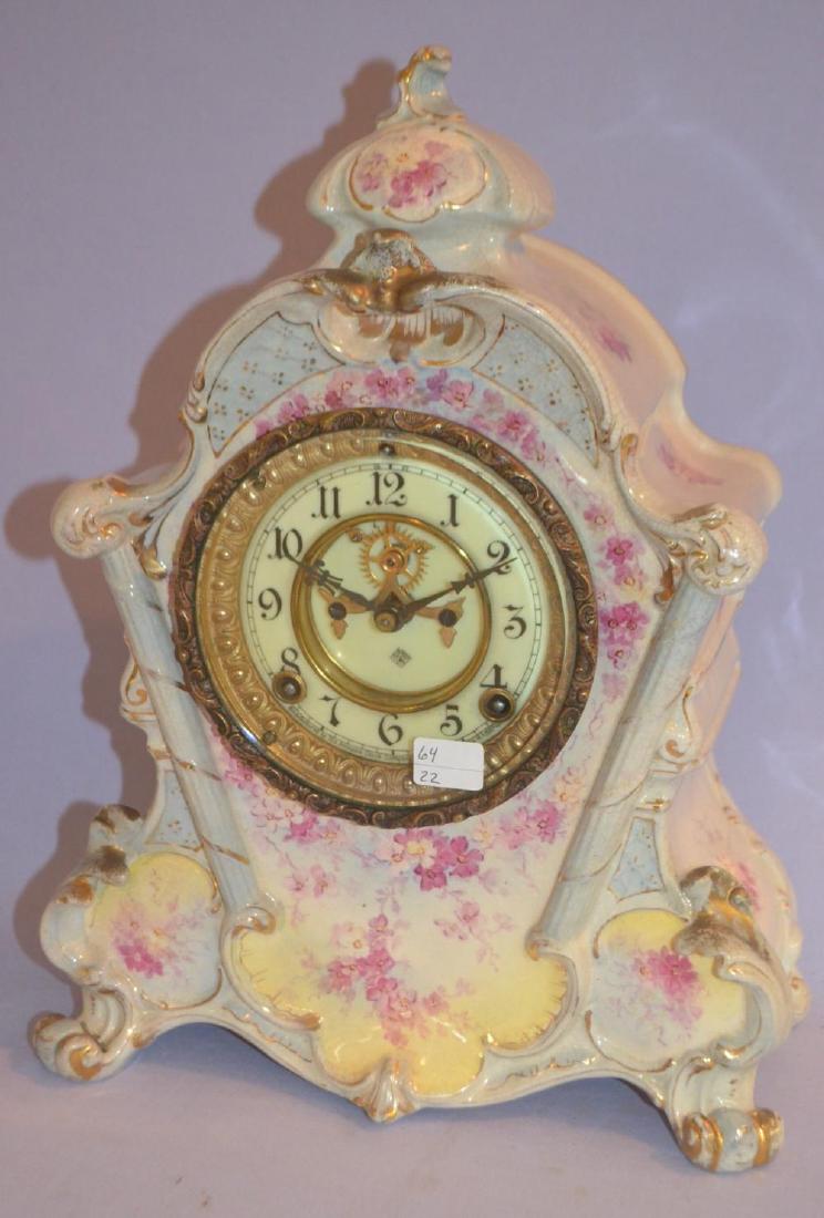 Ansonia Royal Bonn No. 502 Porcelain Shelf Clock: T&S (1 of 5)