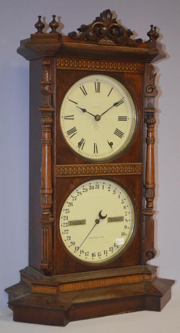 Seth Thomas Walnut Parlor No. 8 Double Dial Calendar (1 of 5)