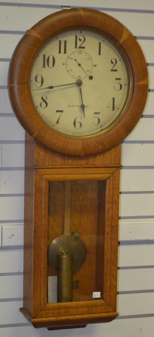 Seth Thomas Oak Regulator No. 2 Wall Clock TO with a