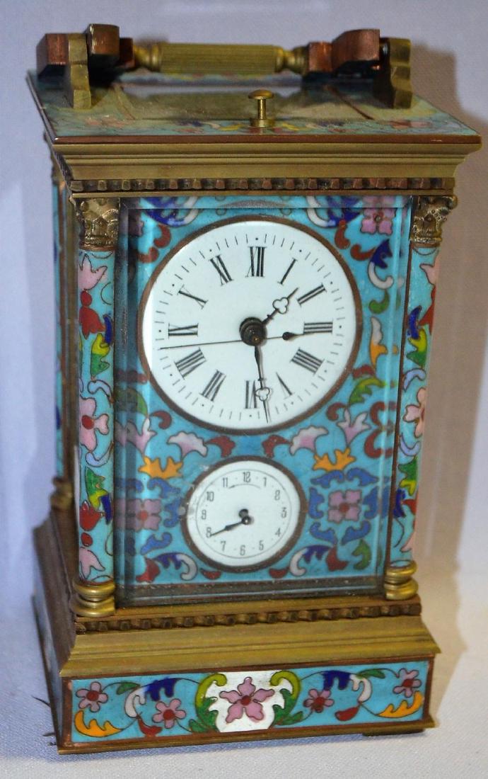 Cloisonne Carriage Alarm Clock: With porcelain time and (1 of 9)