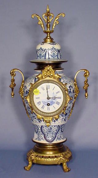 3 Piece Delft Clock Set, L Brocot. NR - 2