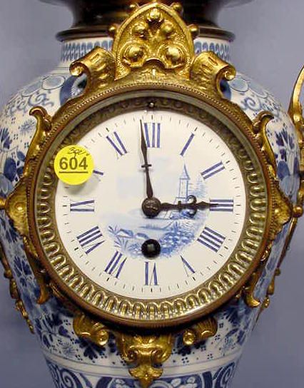 3 Piece Delft Clock Set, L Brocot. NR - 5