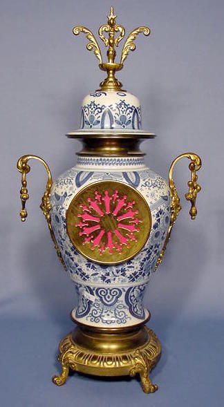 3 Piece Delft Clock Set, L Brocot. NR - 6