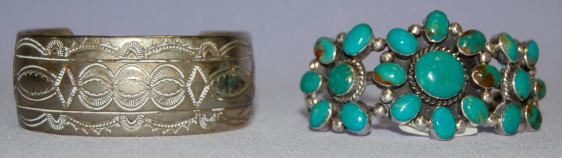 2 Signed Native American Silver Bracelets (1 of 8)