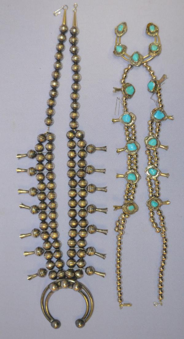 2 Native American Silver Squash Blossom Necklaces (1 of 7)