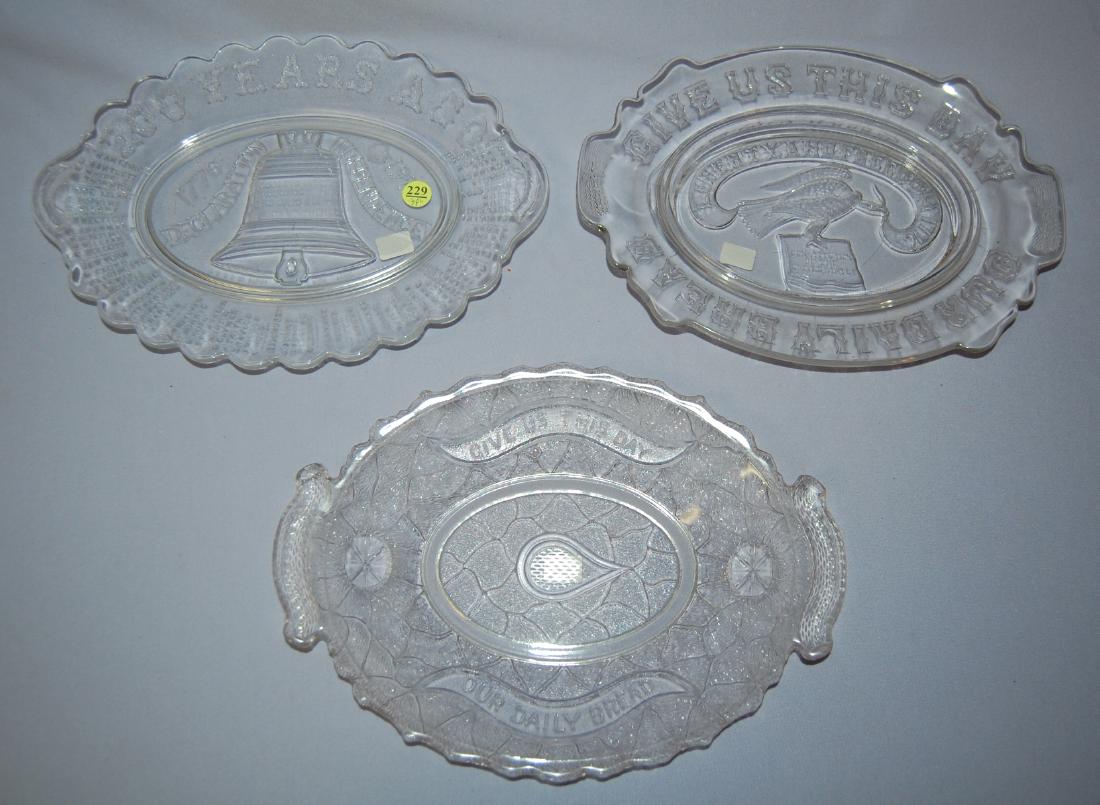 3 EAPG Bread Plates, Eagle, Liberty Bell & 1 Other (1 of 4)