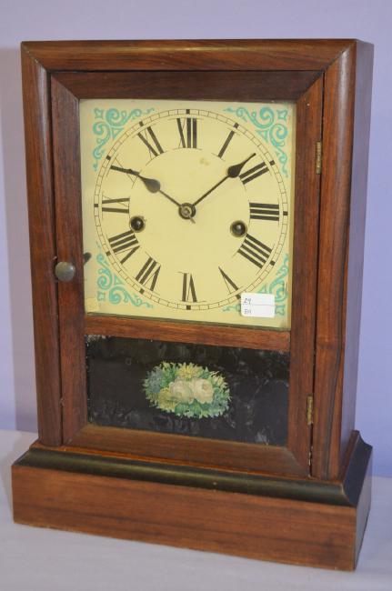 Antique Waterbury Mahogany Cottage Extra  Clock