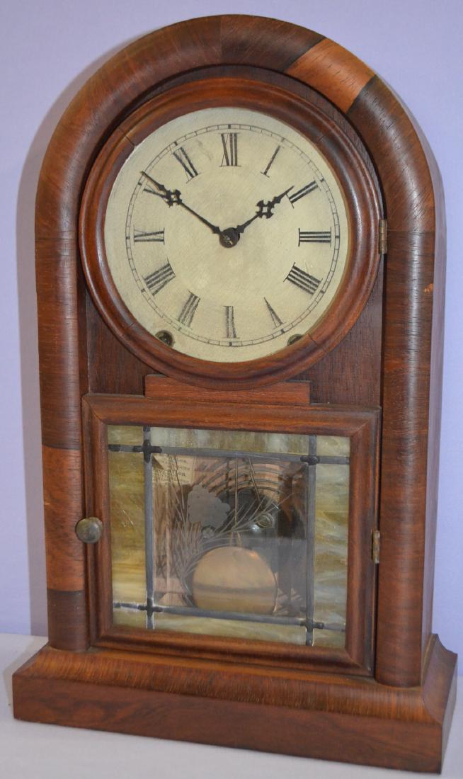 Antique Veneered Round Top Shelf Clock (1 of 5)
