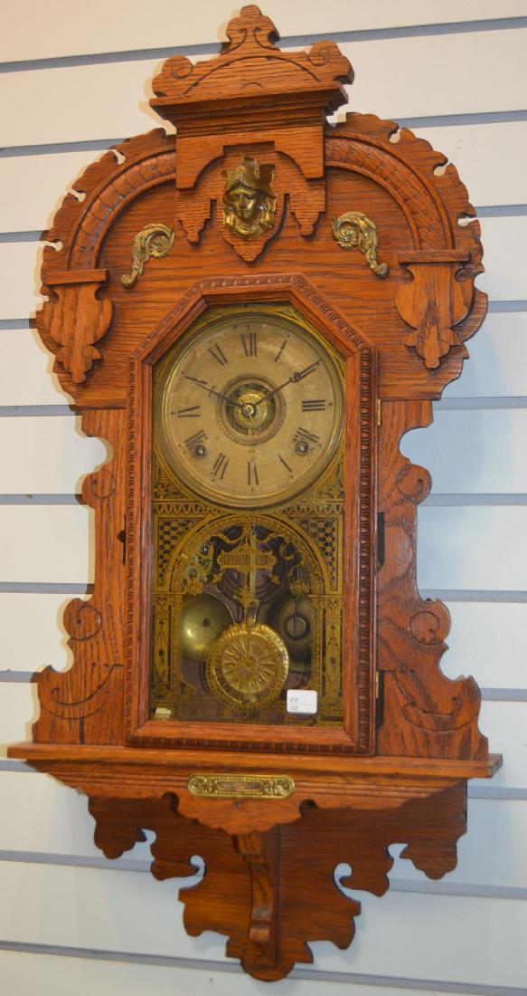 Antique Oak Seth Thomas Hanging Kitchen Clock (1 of 2)