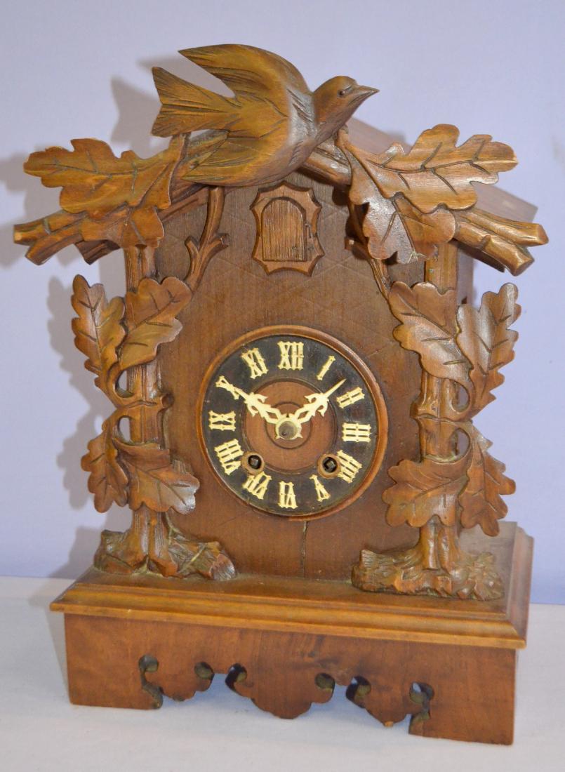 Antique G.H.S. Cuckoo Shelf Clock w/Bird Crest