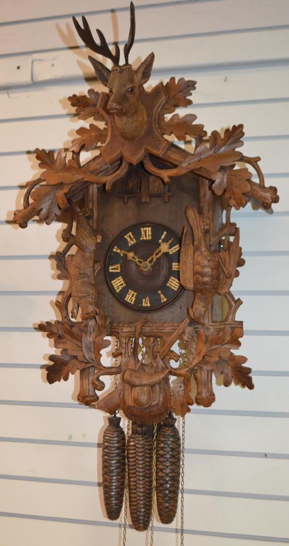 Large Deer Head 3 Weight 2 Door Cuckoo Clock (1 of 5)