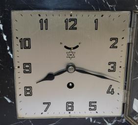 3 Piece Marble Art Deco Clock Set