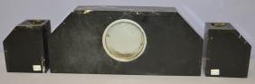 3 Piece Marble Art Deco Clock Set