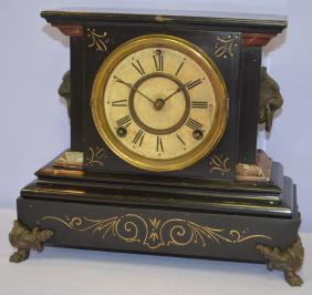 Ansonia Enameled Iron Shelf Clock