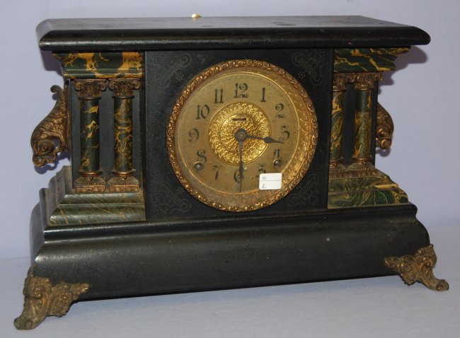 Antique Ingraham Enameled “Adrian” Mantel Clock
