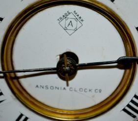 Ansonia Enameled Iron Rosalind Shelf Clock