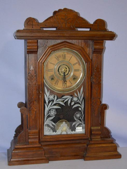 E. Ingraham Walnut Kitchen Clock