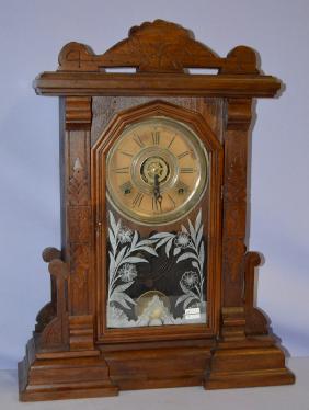 E. Ingraham Walnut Kitchen Clock