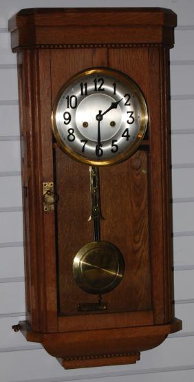 German Oak Box Clock in a Simple Case