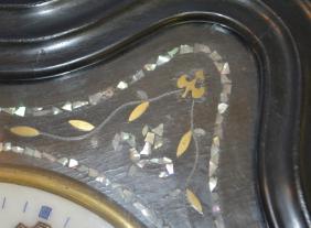 French Marble Dial Inlaid Picture Frame Clock