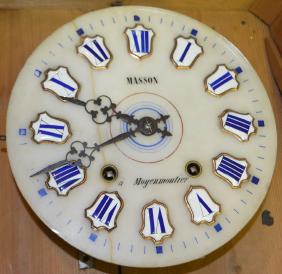 French Marble Dial Inlaid Picture Frame Clock