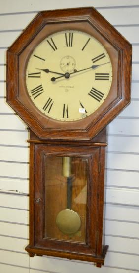Oak Seth Thomas 1 Weight Octagon Top Wall Clock