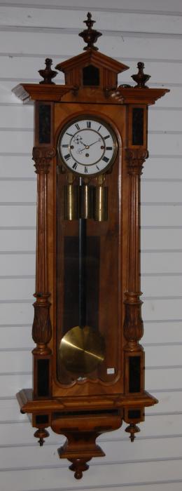 Ornate Walnut 3 Wt. Vienna Regulator Wall Clock
