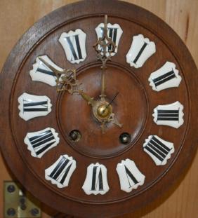 Black Forest Carved Walnut Wall Clock
