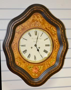 French Painted Picture Frame Clock