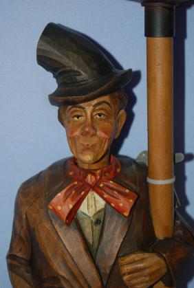 German Carved Whistling Drunk Clock