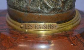 French Rucho “Les Raisins” Statue Clock