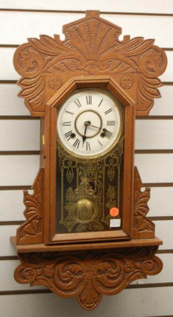 Oak New Haven “Camden C” Hanging Kitchen Clock