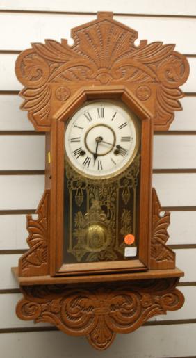 Oak New Haven “Camden C” Hanging Kitchen Clock