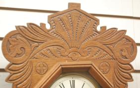 Oak New Haven “Camden C” Hanging Kitchen Clock