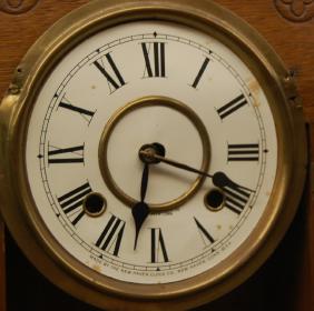 Oak New Haven “Camden C” Hanging Kitchen Clock