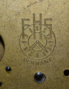 German 3 Gong F.H.S. Wood Mantel Clock