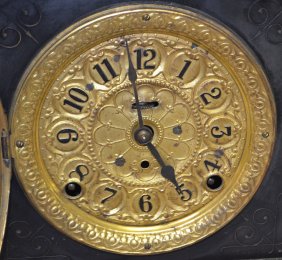 Seth Thomas Black Enamel Adamantine Mantel Clock