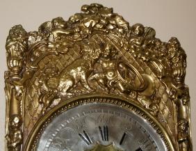 Oak Brass Front Chiming Open Well Wall Clock