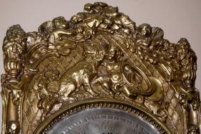 Oak Brass Front Chiming Open Well Wall Clock