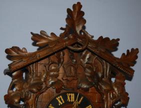 Black Forest Carved Deer Shelf Cuckoo Clock