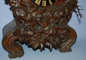 Black Forest Carved Deer Shelf Cuckoo Clock