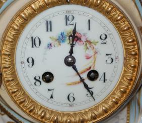 French Porcelain Figural Cherub Clock