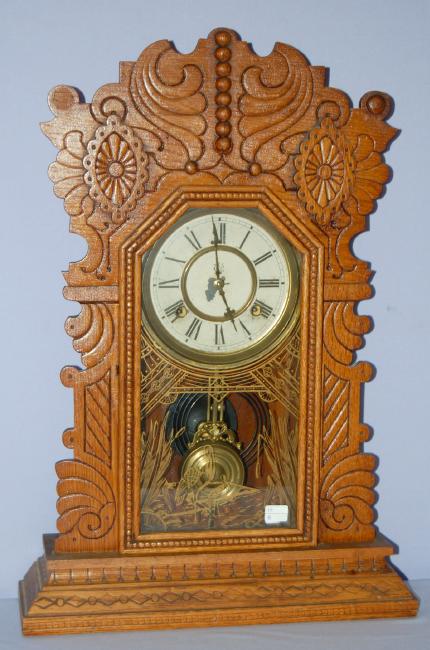 Antique Waterbury Oak “Tiffin” Kitchen Clock