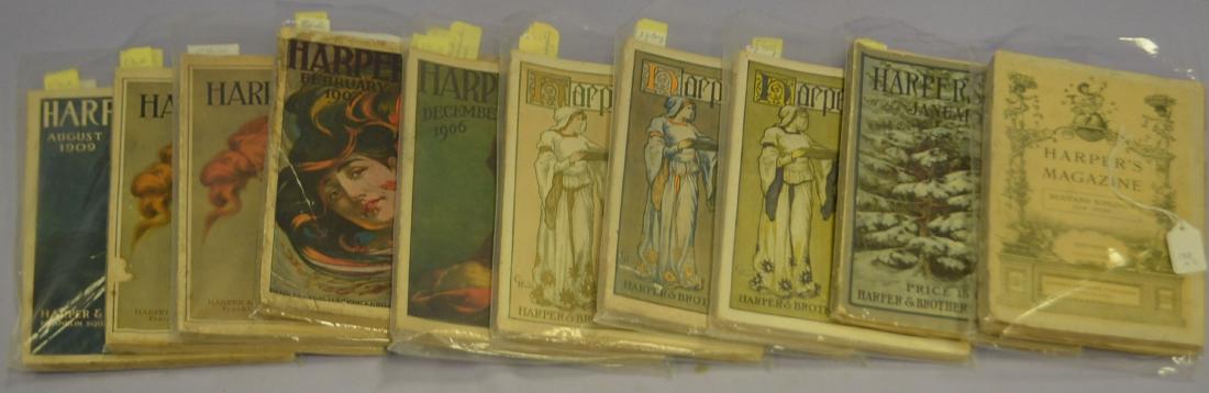 10 Harpers Bazar, R. O'Neill Ads & Illustrations: 10 Harpers Bazar Magazines, R. O'Neill Ads & Illustrations: Jan 1905, Fy copy; June 1905, Bridal Fashion & Jell-O ad; Aug. 1905 Ice Cream Powder ad; Feb. 1906 B. Tarkington, E. Eames and Jell-O ad; De