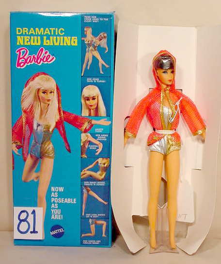 Dramatice New Living Barbie Doll NR: Please see our many other fine dolls up for sale! Soft plastic Dramatic New Living Barbie, all original in box, stock #1116, 1969 11" T. No Reserve! Please see our many other fine dolls up fo