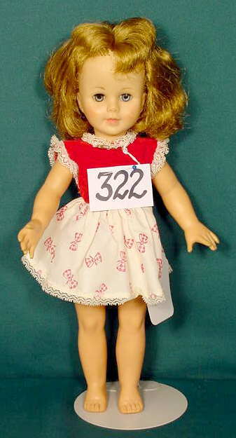 Effanbee 1960 Vinyl & Hard Plastic Doll NR: Please see our many other fine dolls up for sale! Vinyl and hard plastic Effanbee ©1960 on head Effanbee on back, sleep eyes, painted features, rooted hair 15" T. No Reserve! All lots are listed