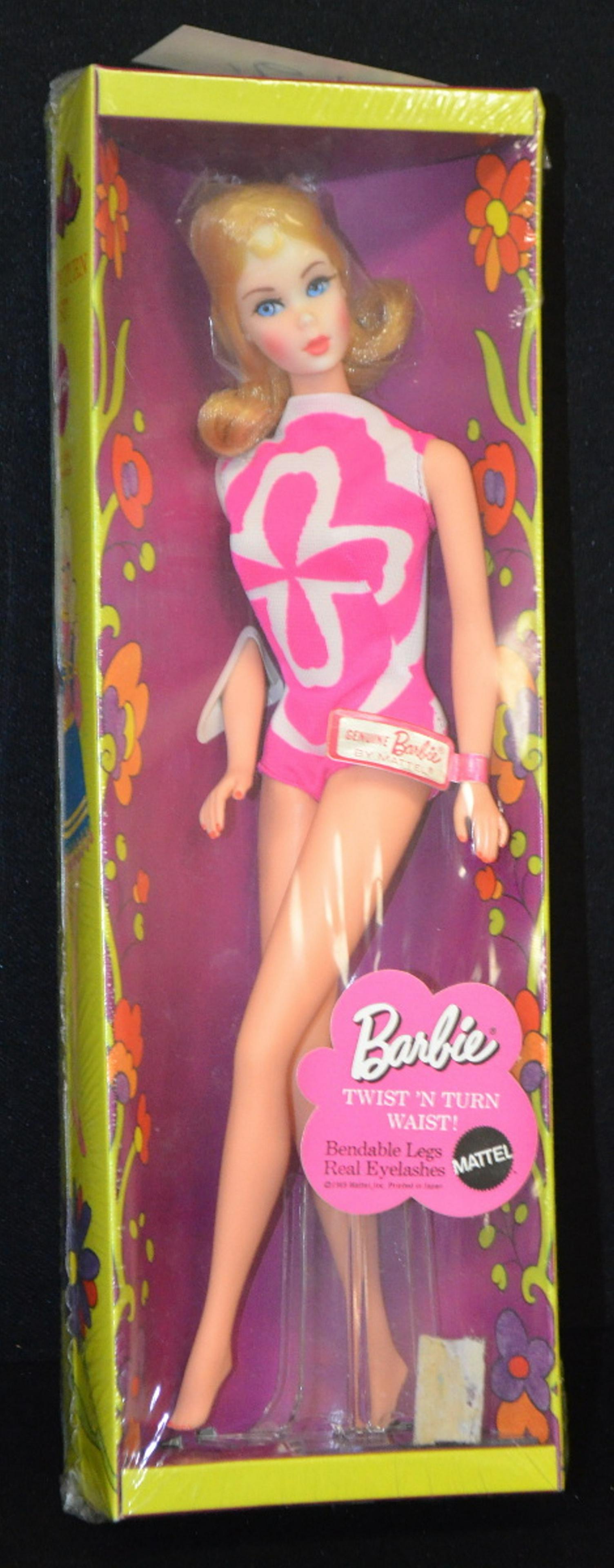 Mattel 1969 Barbie Twist 'n Turn Doll, NRFB: Mattel 1969 Barbie Twist 'n Turn Doll, NRFB: blonde, complete. 12"