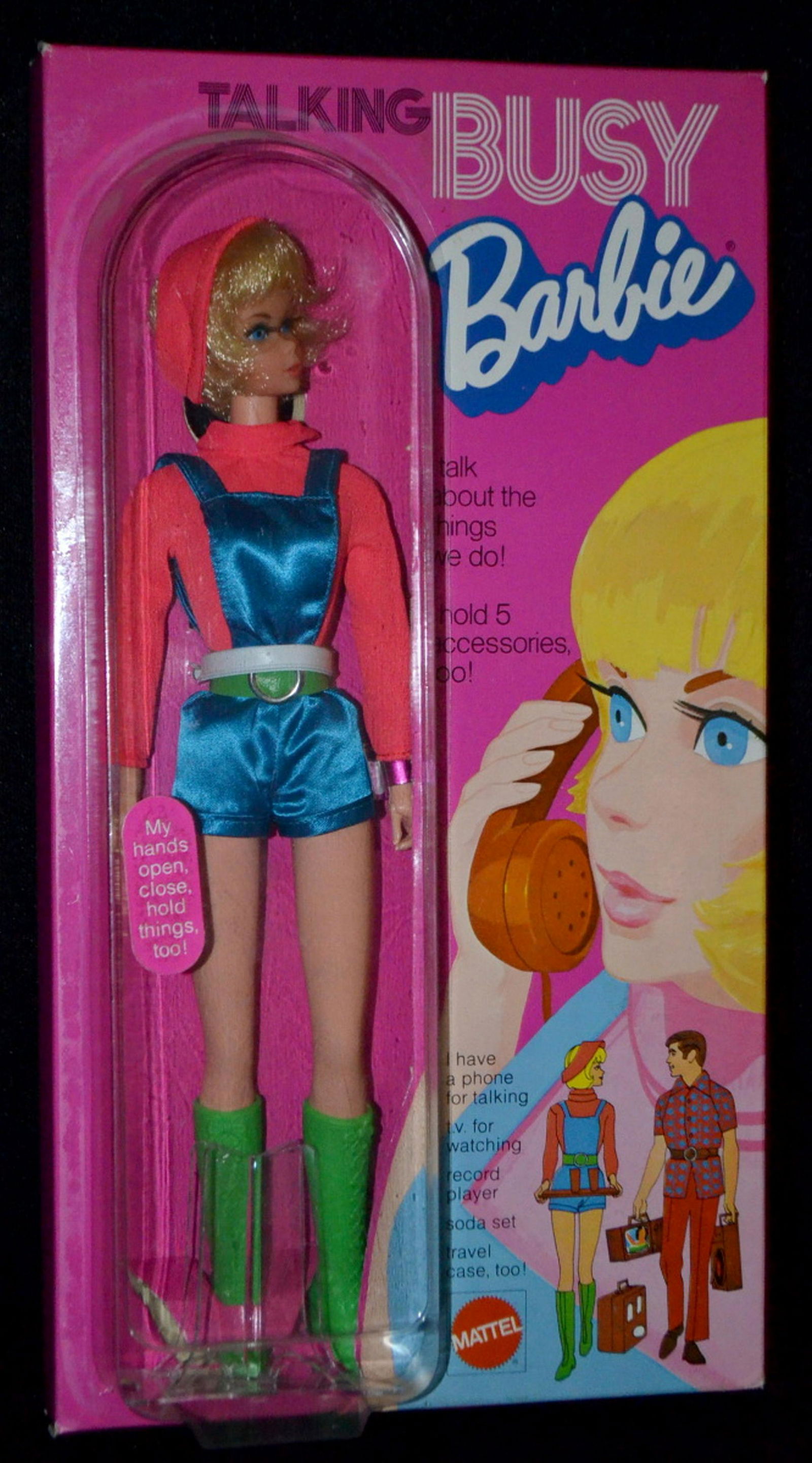 Mattel 1971 Talking Busy Barbie Doll, NRFB (1 of 5)