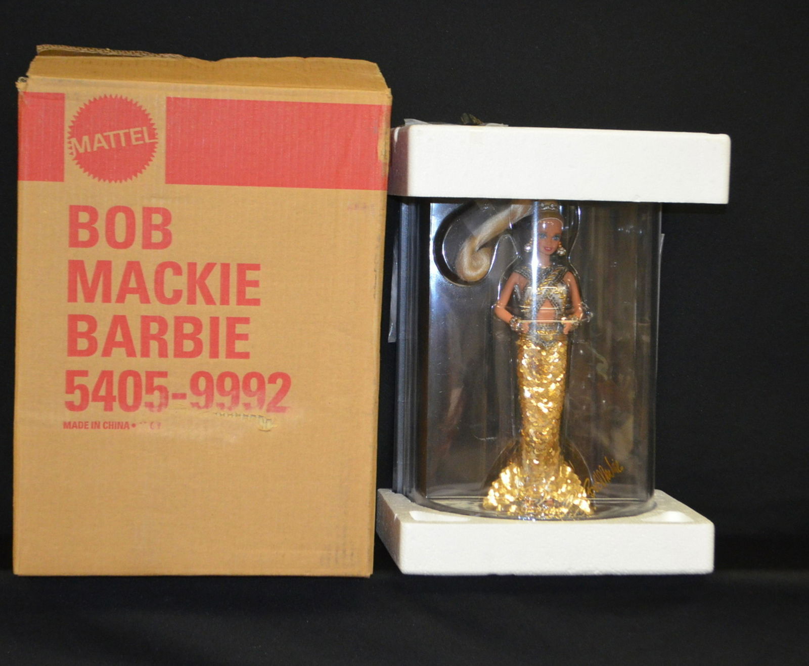 1990 Bob Mackie Gold Barbie, NRFB: 1990 Bob Mackie Gold Barbie, NRFB: No. 5205. 17"