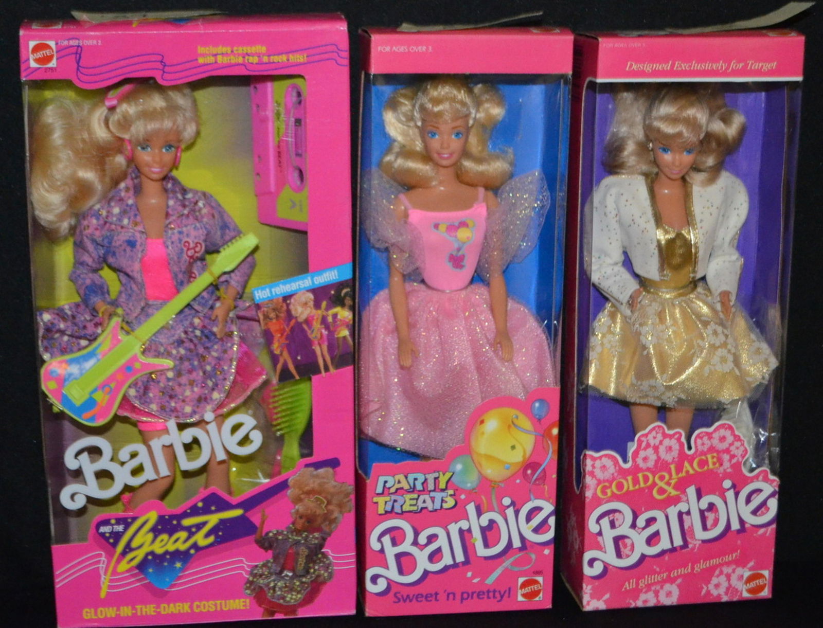 3 Mattel 1989 Barbie Dolls, NRFB (1 of 4)